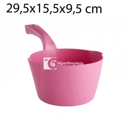 Cucharón 1L apto para industria alimentaria rosa