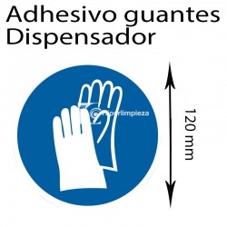 Adhesivo 120 mm de guantes para dispensador
