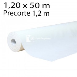 Rollo 1,20x50 mts de manteles color blanco