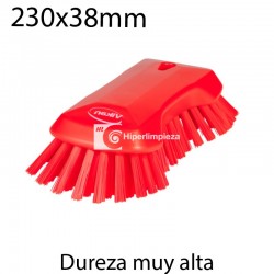 Cepillo de mano XL muy duro 230x38mm rojo