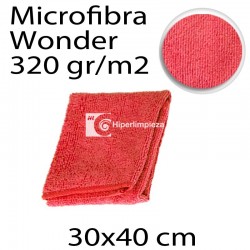 6 Bayetas Wonder Microfibra 30x40 cm 320g Rojo