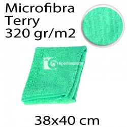 10 Bayetas Terry Microfibra 38x40cm 320g Verde