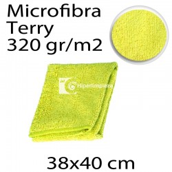 10 Bayetas Terry Microfibra 38x40cm 320g Amarillo