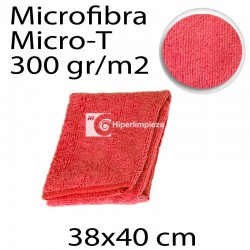 5 Bayetas Micro-T Microfibra 38x40cm 320g Rojo