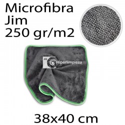 10 Bayetas Jim Microfibra 38x40cm 250g Gris/Verde