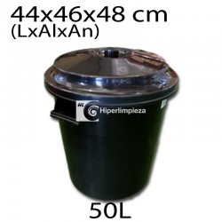 Cubo basura colectividades 50L negro