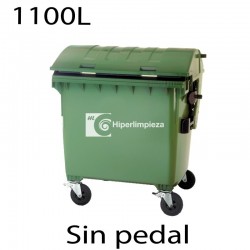 Contenedor de basura 1100L verde con tapa basculante