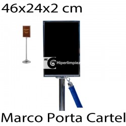 Porta cartel plateado para poste A4 46x24x2 cm