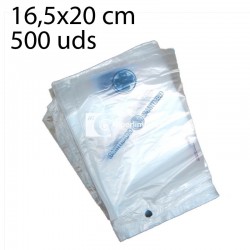 500 Bolsas esterilizadas vaso hoteles G75 16,5x20 azul