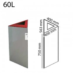 Módulo para papelera reciclaje 75x56,3x40cm 60L