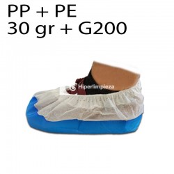 500 cubrezapatos PE + PP 30gr G200 blanco/azul