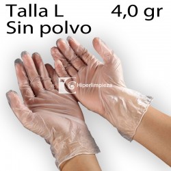 100 guantes de vinilo sin polvo transparentes 4gr TL