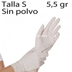 1000 guantes látex blanco sin polvo TS