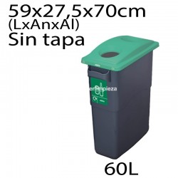 Papelera reciclaje 13L para tres cubos negro