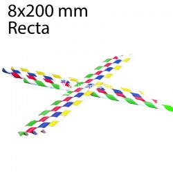 6000 pajitas hostelería colores rayas papel 8x200mm