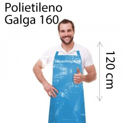 500 Delantales polietileno G160 120x76cm azul