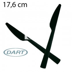 100 Cuchillos de un solo uso negros Dart 176 mm