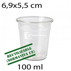 4800 uds vasos transparentes 100 ml reutilizables