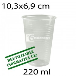 3000 uds vasos transparentes 220 ml reutilizables