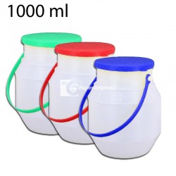 100 uds lecheras plástico con tapa 500 ml