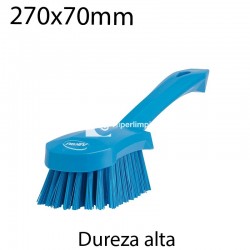 Cepillo de mano corto duro 270x70mm azul