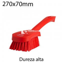 Cepillo de mano corto duro 270x70mm rojo