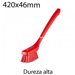 Cepillo de mano largo duro 420x46mm rojo