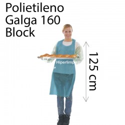 500 Delantales polietileno G160 azules block