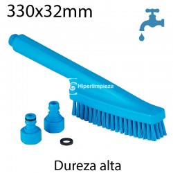 Cepillo alim mano paso de agua cerdas duras 330x32mm azul
